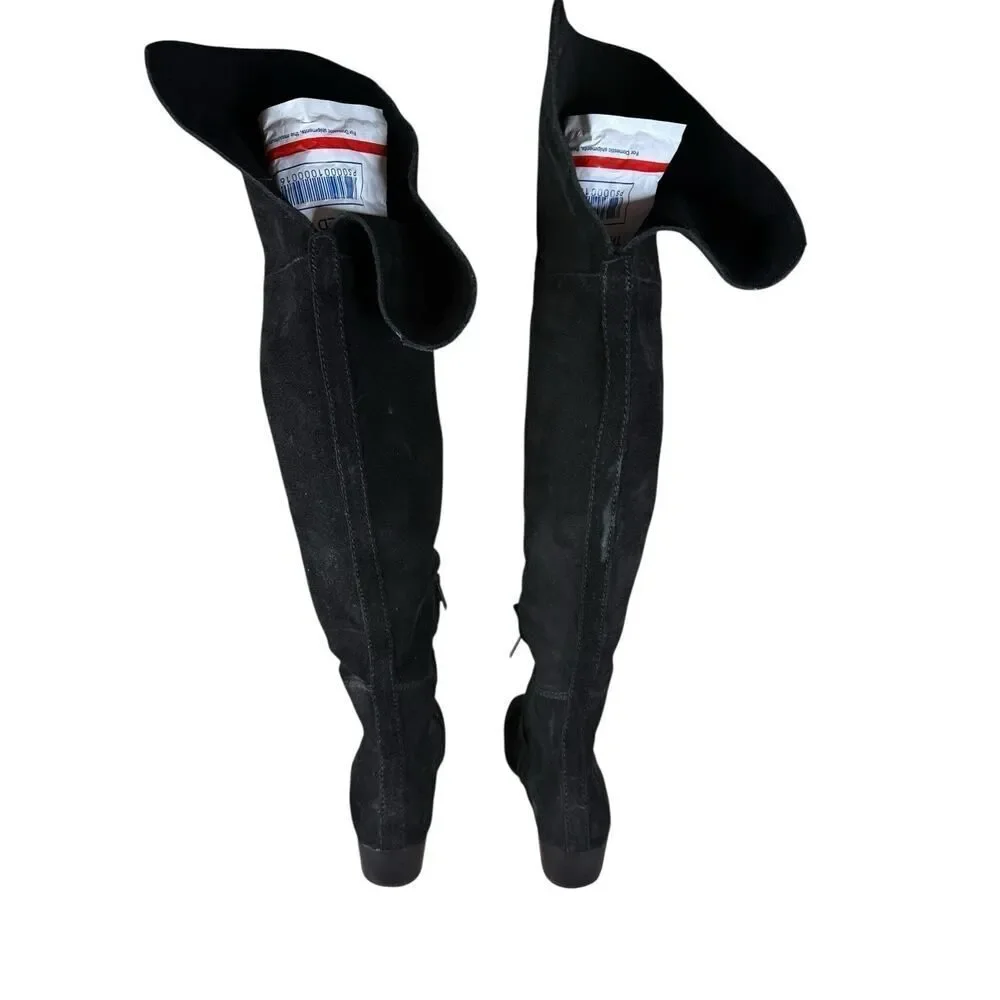 Joie Black Suede Over the Knee Boots Women’s 36.5 / US 6.5 Block Heel Overknee